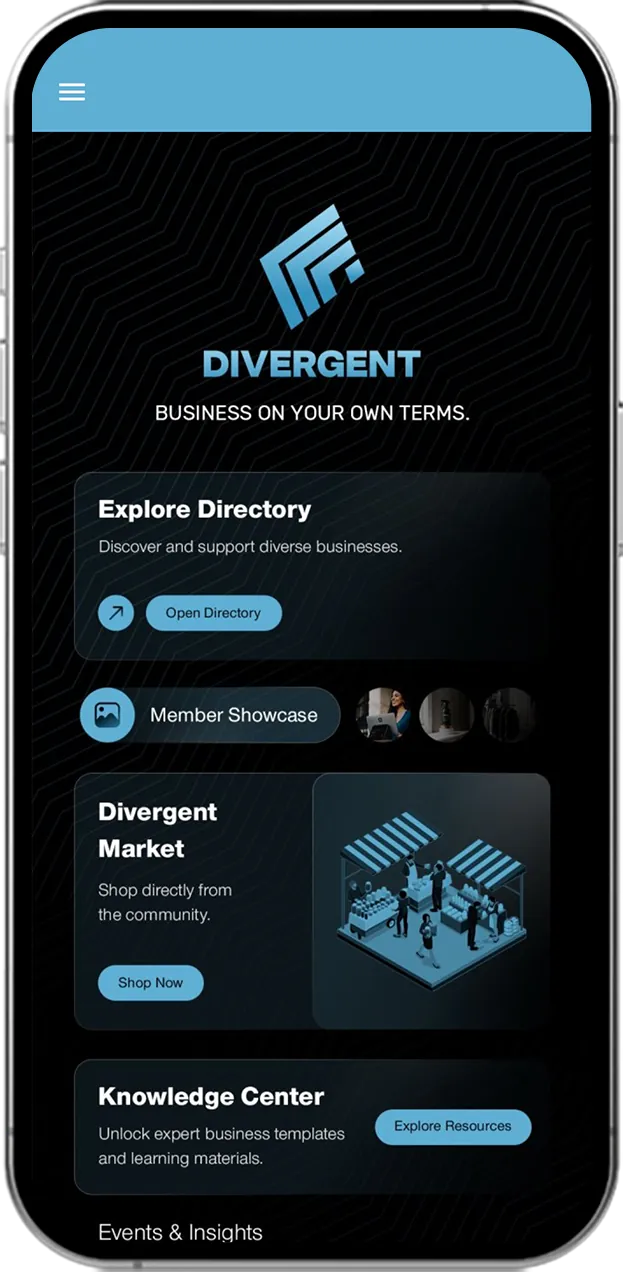 Client mobile app screen