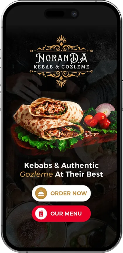 Noranda Kebab and Gozleme mobile app home screen