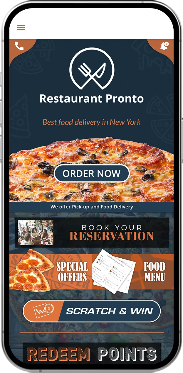 Client mobile app screen