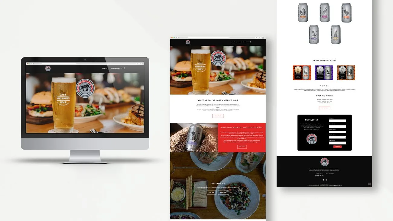 Lost Watering Hole brewery and restaurant website built by Apex Digital Advisory
