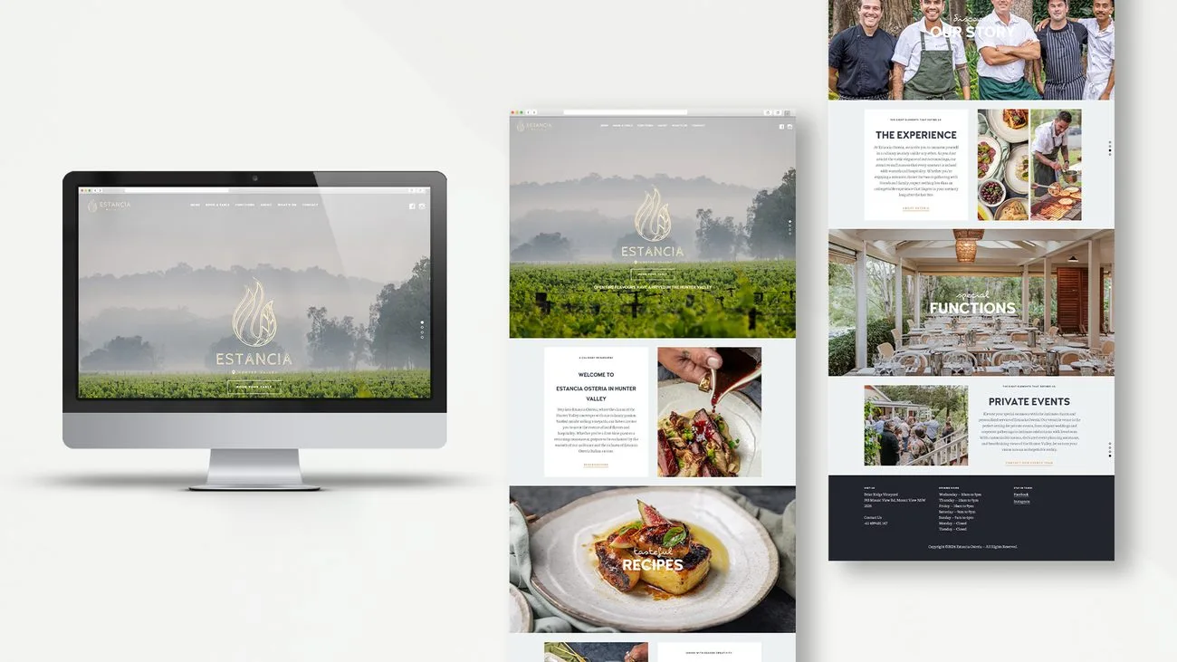 Estancia Osteria Hunter Valley restaurant website built by Apex Digital Advisory